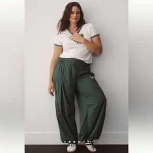 Anthropologie Gola X Daily Practice base jump parachute pants green Size 1X new
